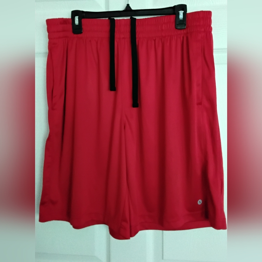 Xersion Men's Athletic Shorts in Red with Black Drawstring
